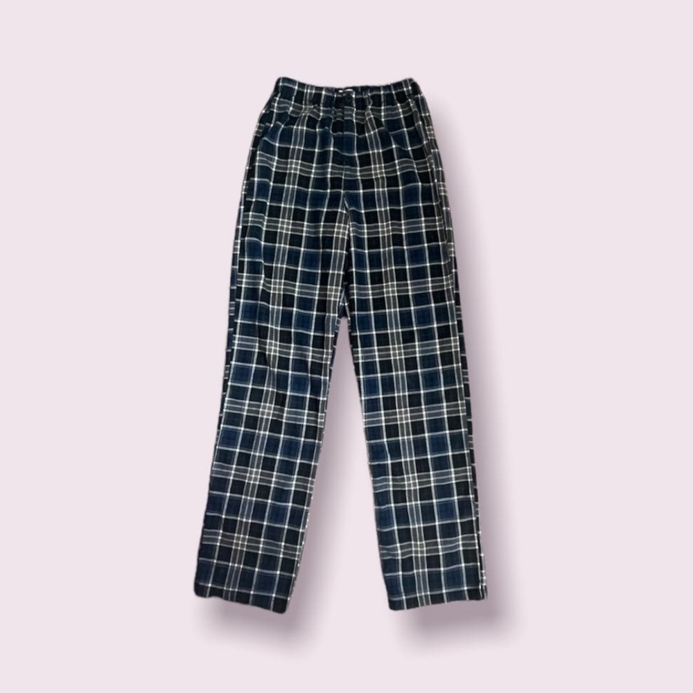 Brandy Melville Blue Plaid Tilden Pants